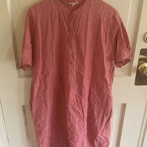 Eileen Fisher Red Tunic Linen Dress